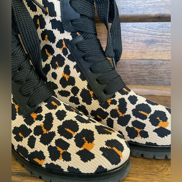 Kate Spade Leopard Print Knit Boots 7.5 - Picture 4 of 12
